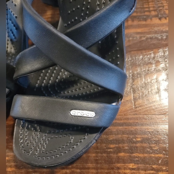 Crocs Cyprus IV Heeled Sandals Black Size 10 - Picture 4 of 7